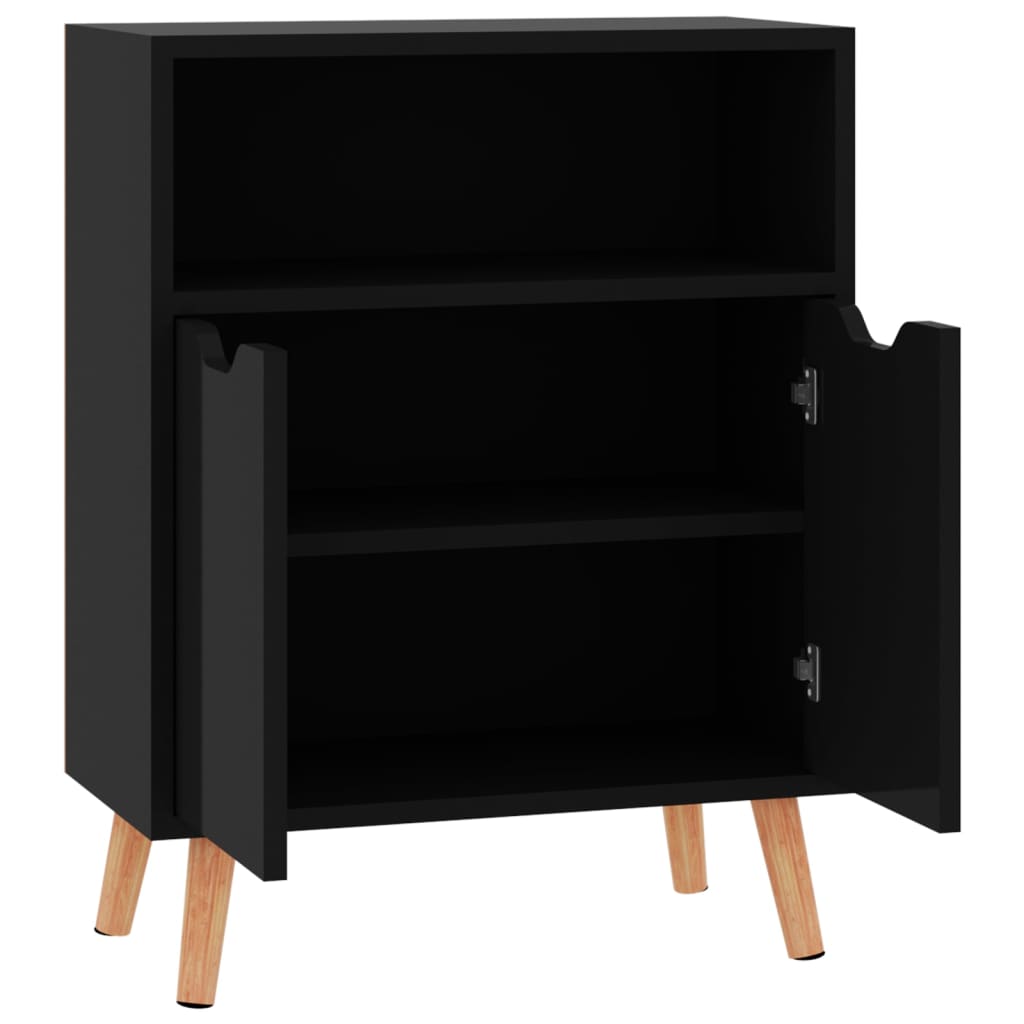 Skjenk Høyglans Svart 60x30x72 cm