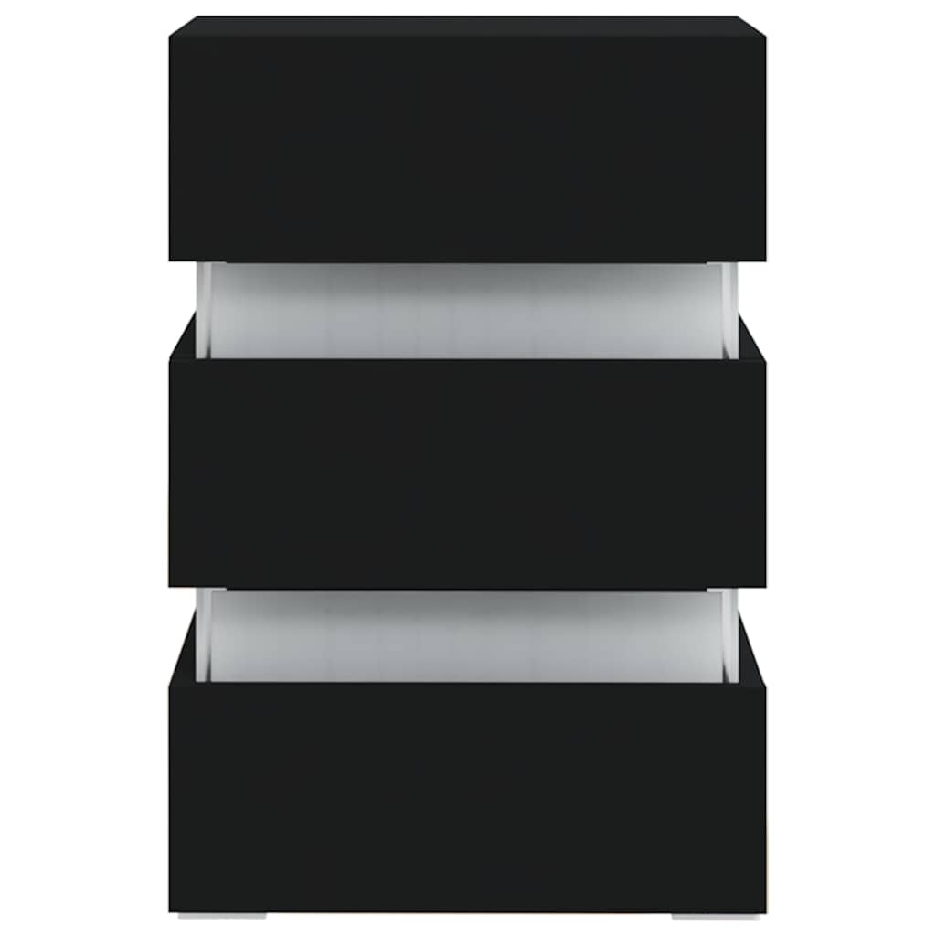 Nattbord Sengbord Svart LED-nattbord 45x35x67 cm