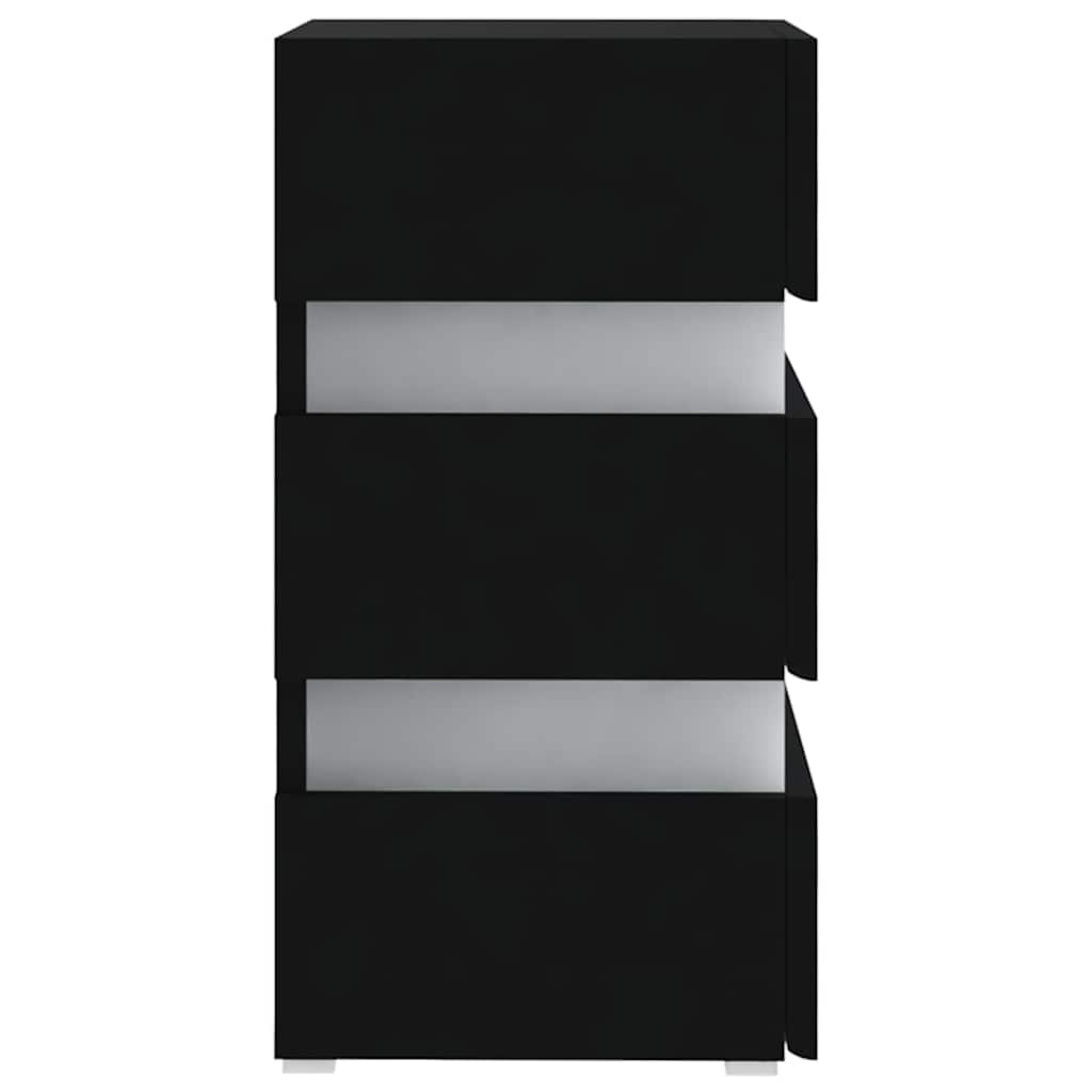 Nattbord Sengbord Svart LED-nattbord 45x35x67 cm