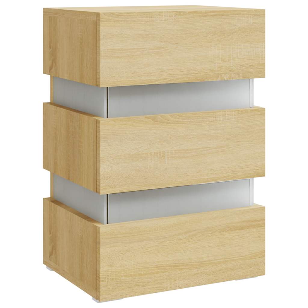 Nattbord Sengbord Sonoma Eik LED 45x35x67 cm