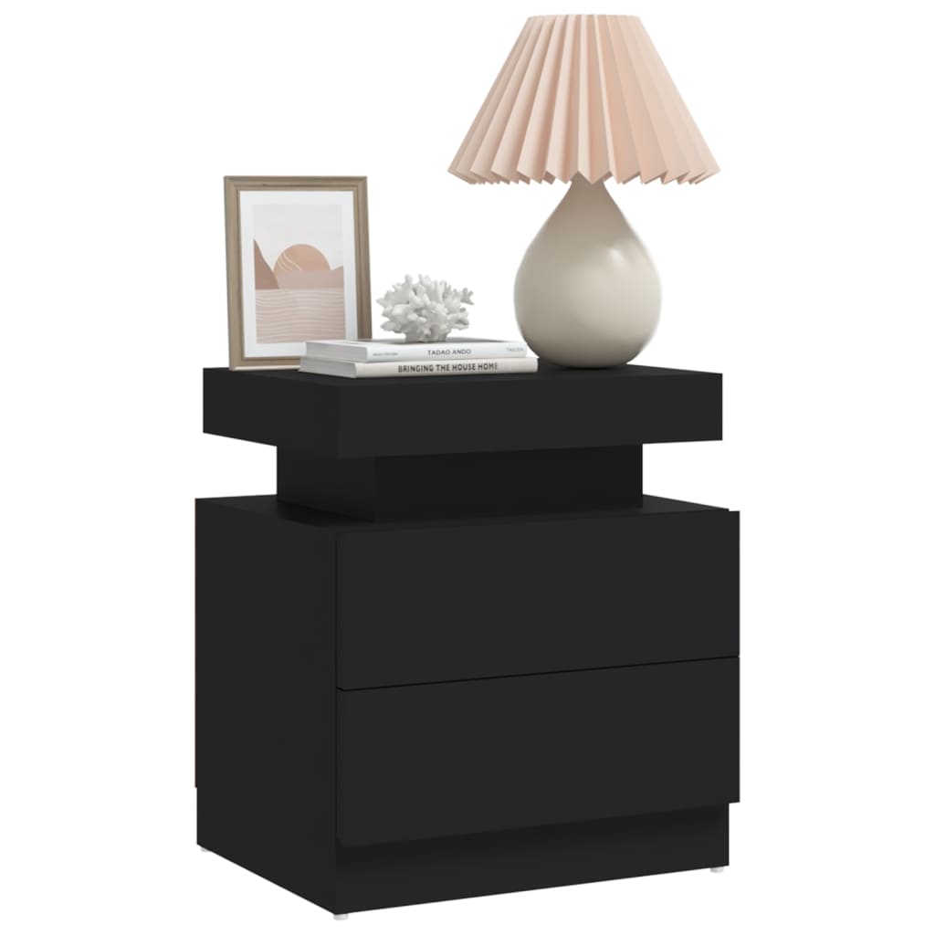 Nattbord Sengbord Svart 45x35x52 cm