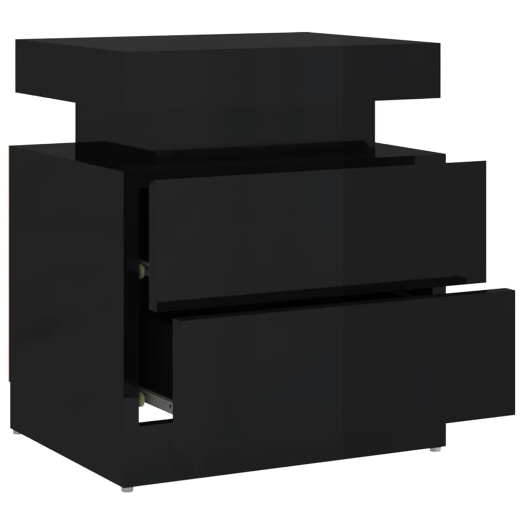 Nattbord Sengbord Høyglans Svart 45x35x52 cm
