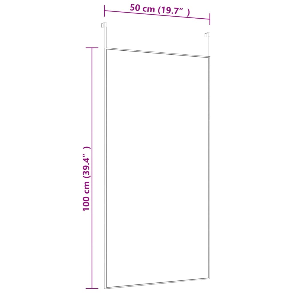 Veggspeil Dørspeil Svart 50x100 cm glass og aluminium