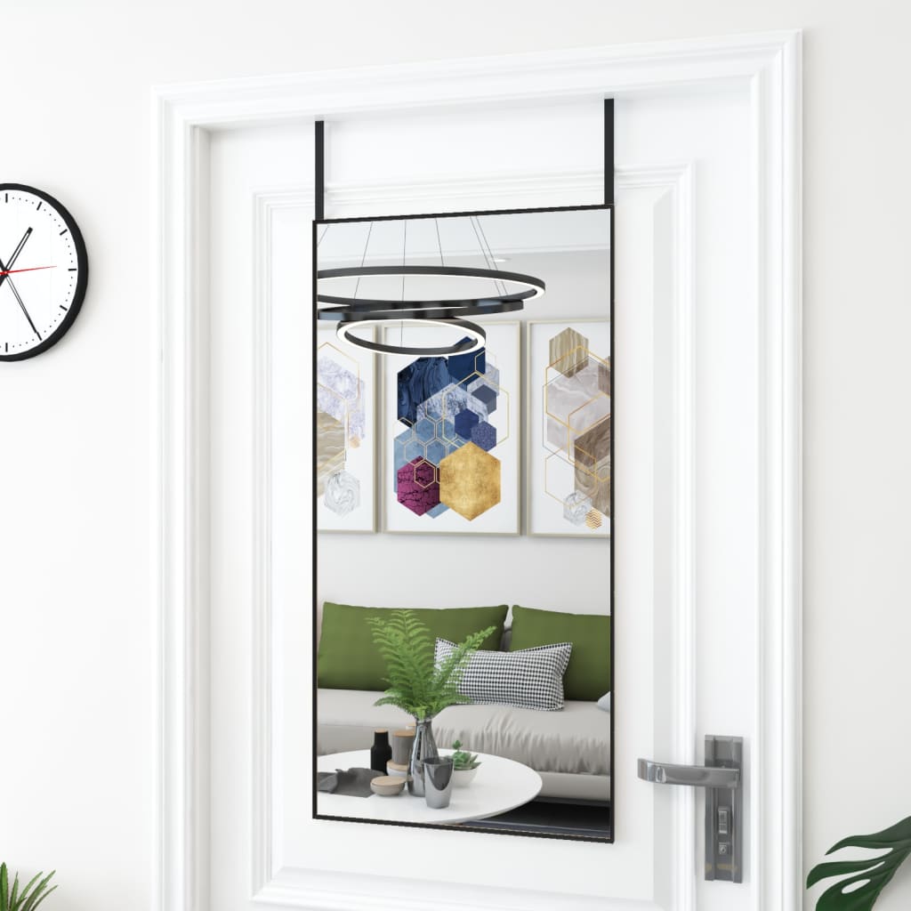 Veggspeil Dørspeil Svart 50x100 cm glass og aluminium