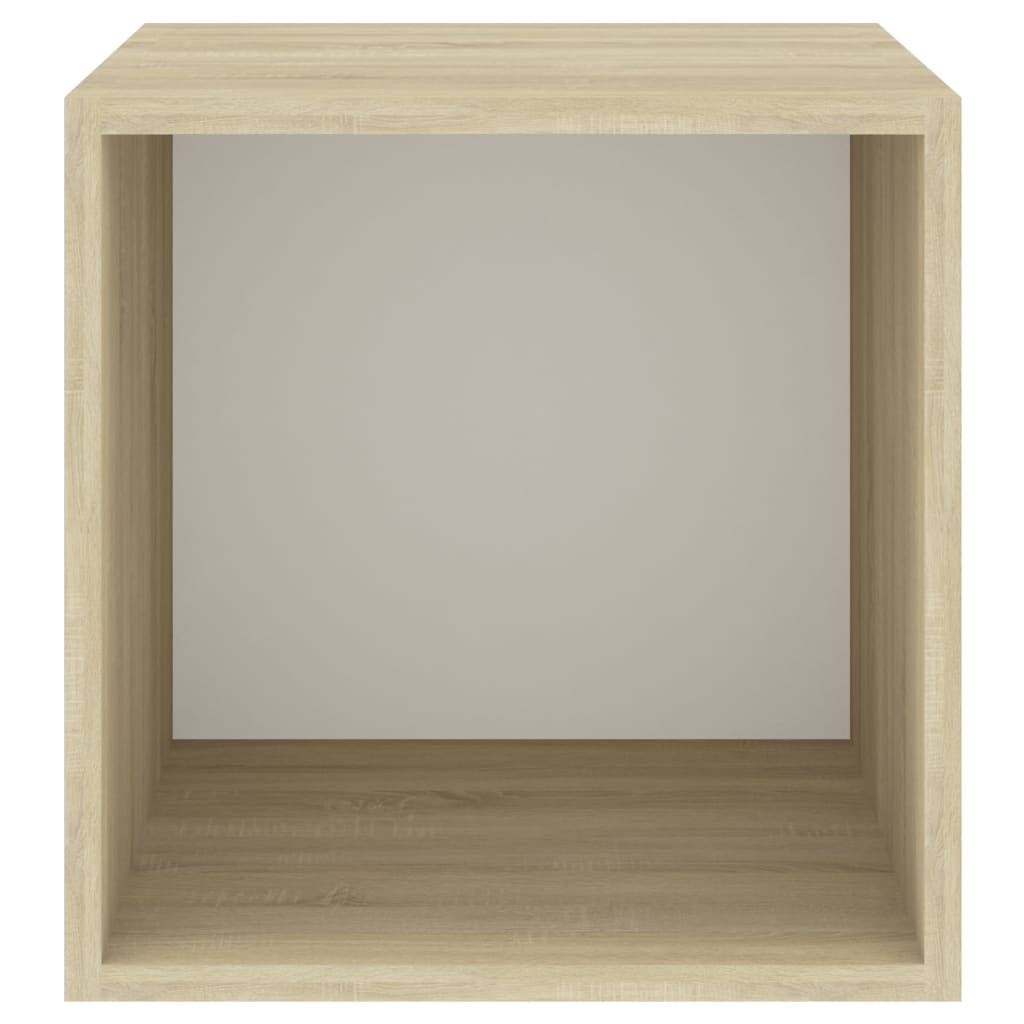Veggskap 4 stk 37x37x37 cm konstruert tre hvit og sonoma eik