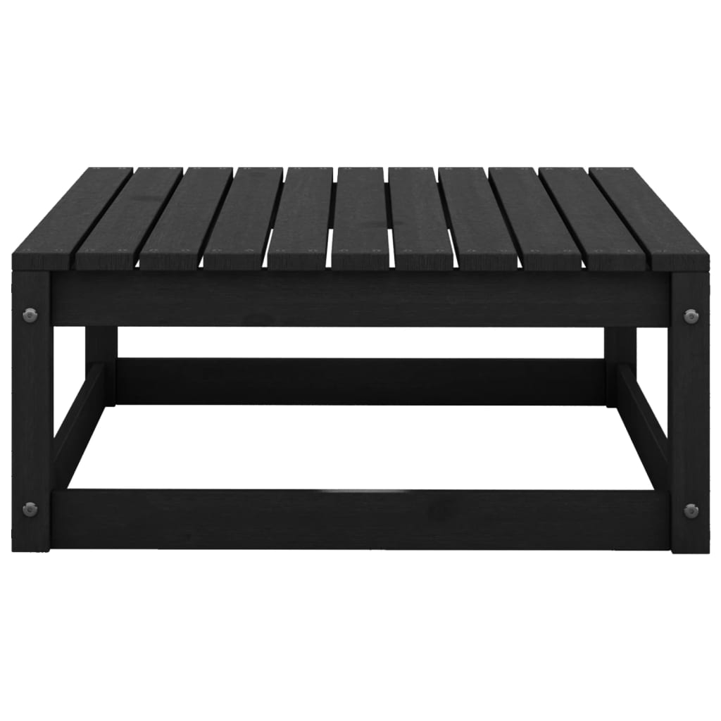 Fotskammel til hage 70x70x30 cm svart heltre furu