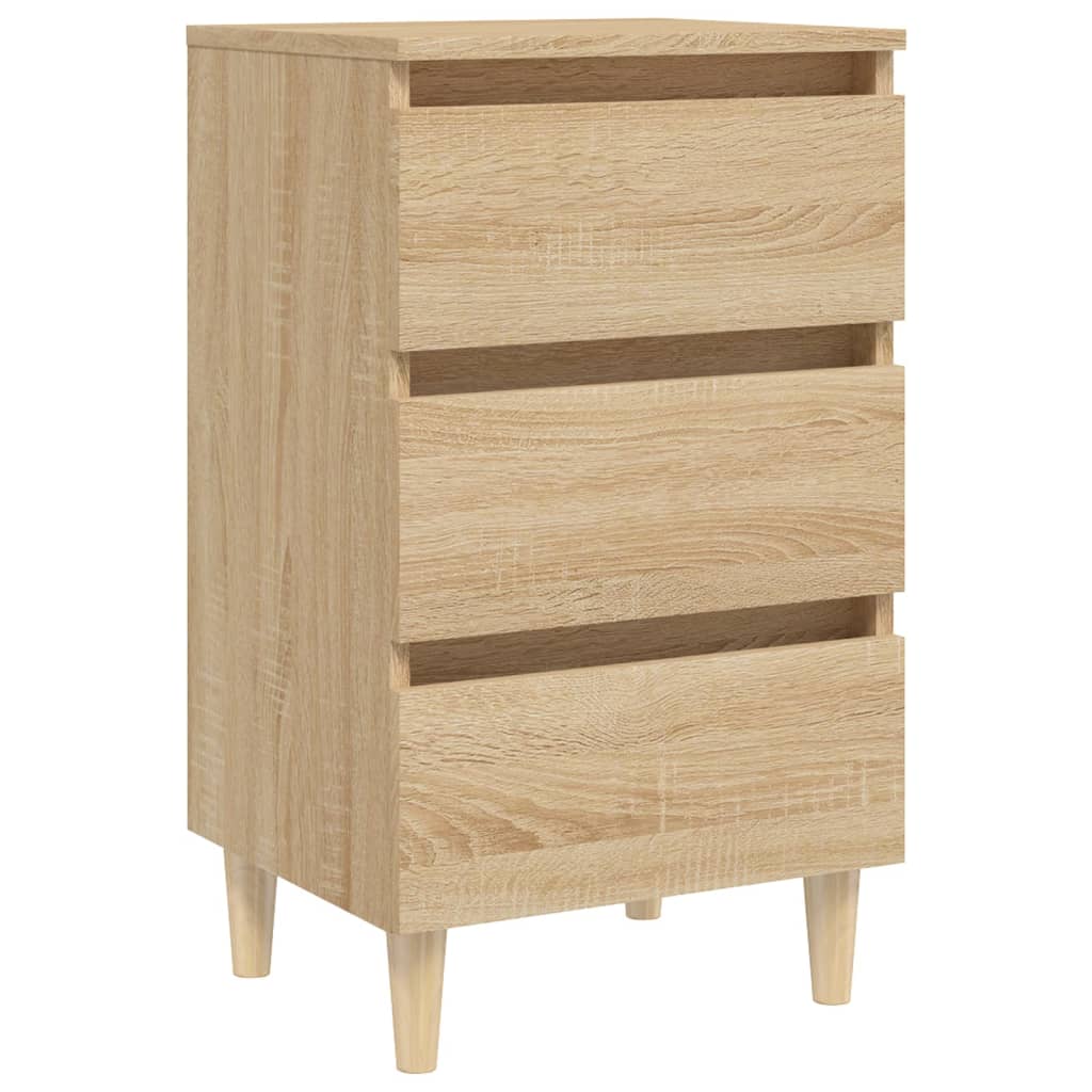 Nattbord Sengbord Sonoma Eik med ben i heltre 40x35x69 cm