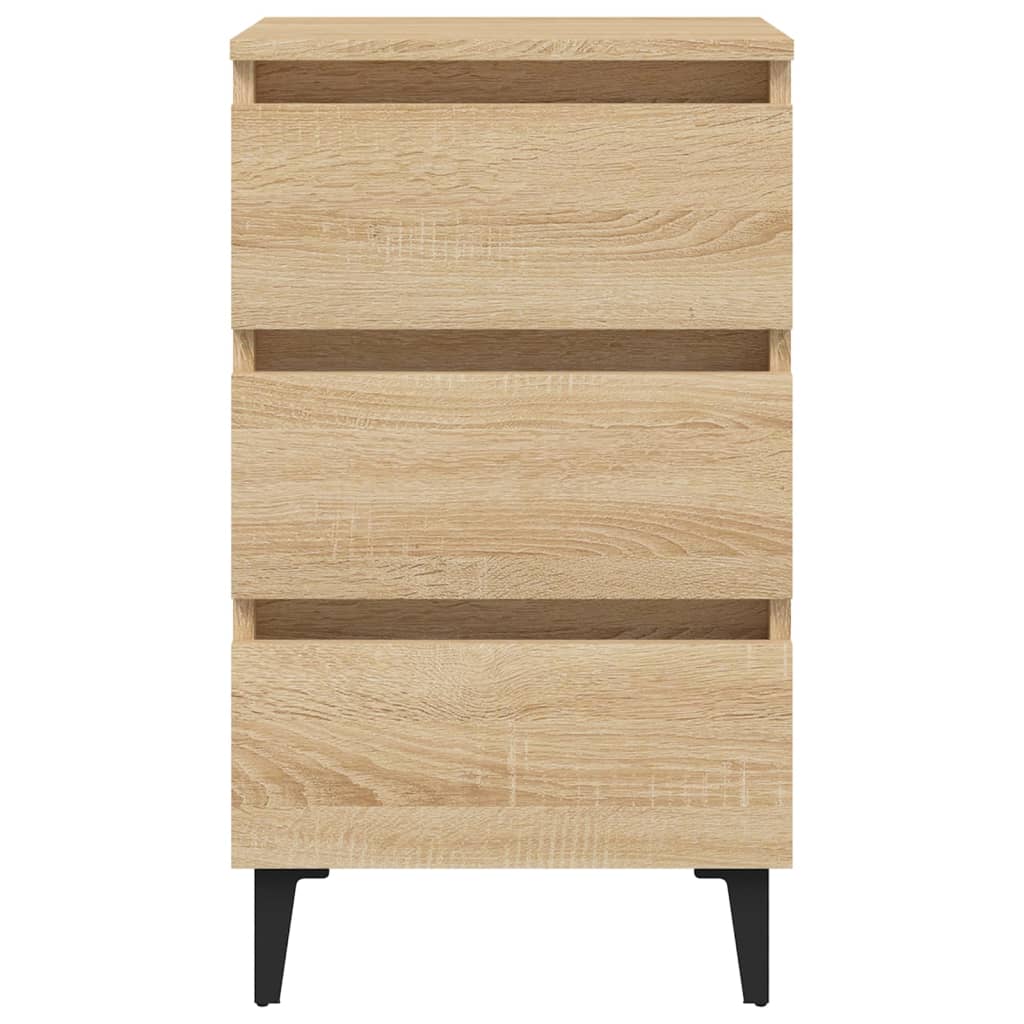 Nattbord Sengbord Sonoma Eik med metallben 40x35x69 cm