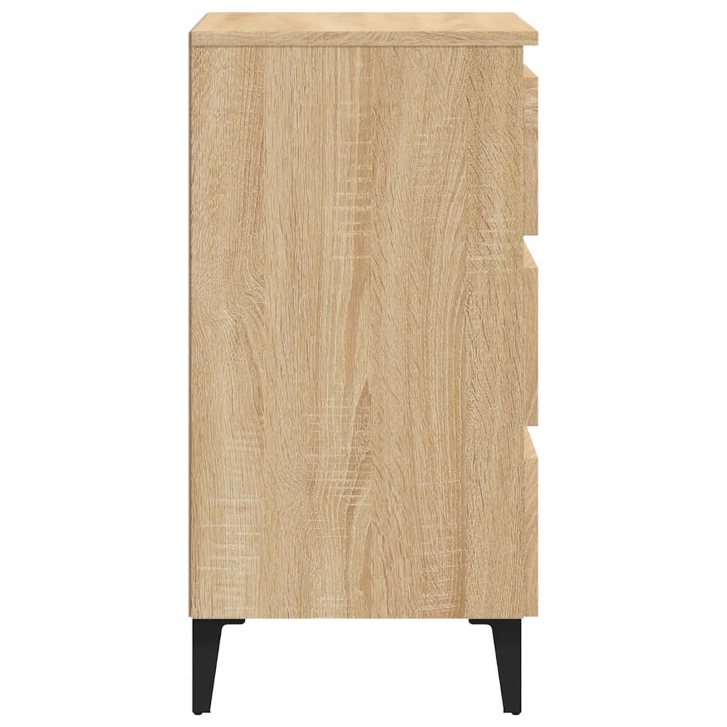 Nattbord Sengbord Sonoma Eik med metallben 40x35x69 cm
