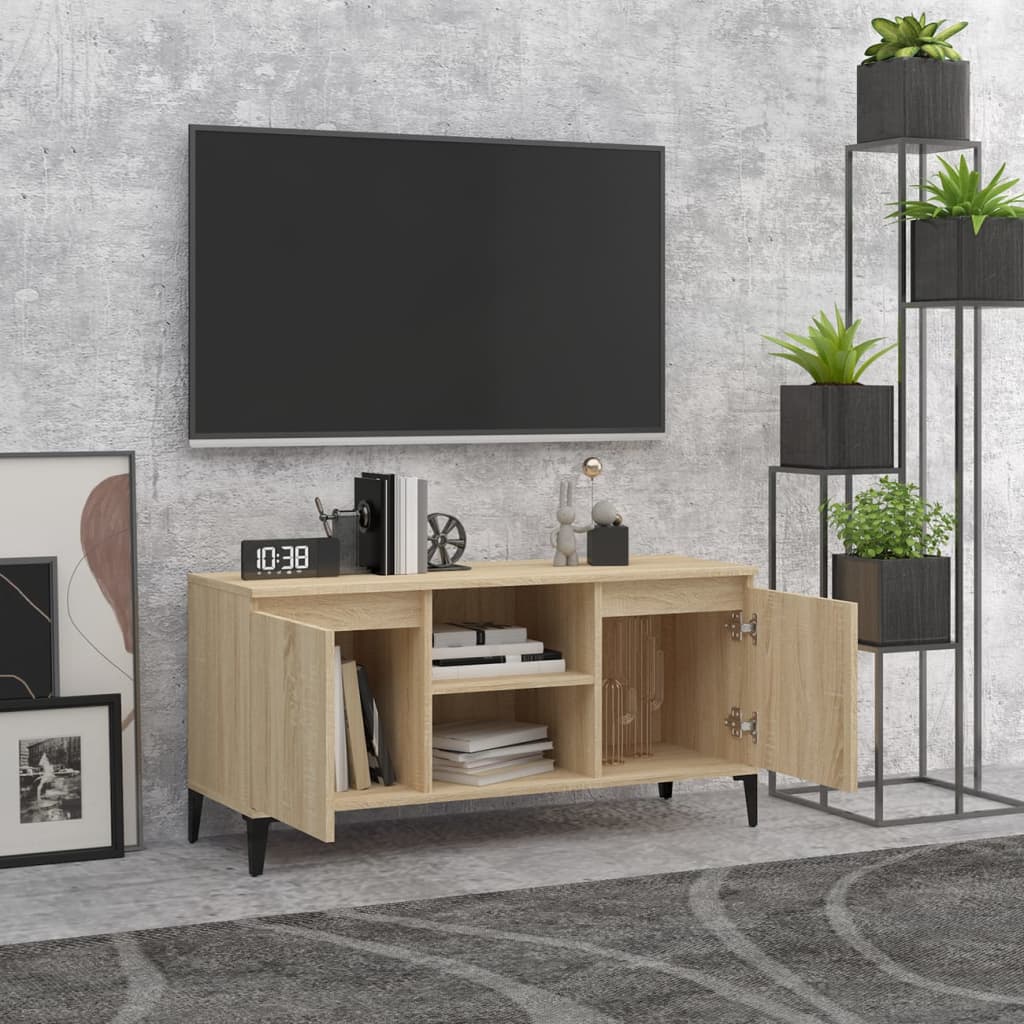 TV-Møbel Sonoma Eik TV-benk med metallben 103,5x35x50 cm