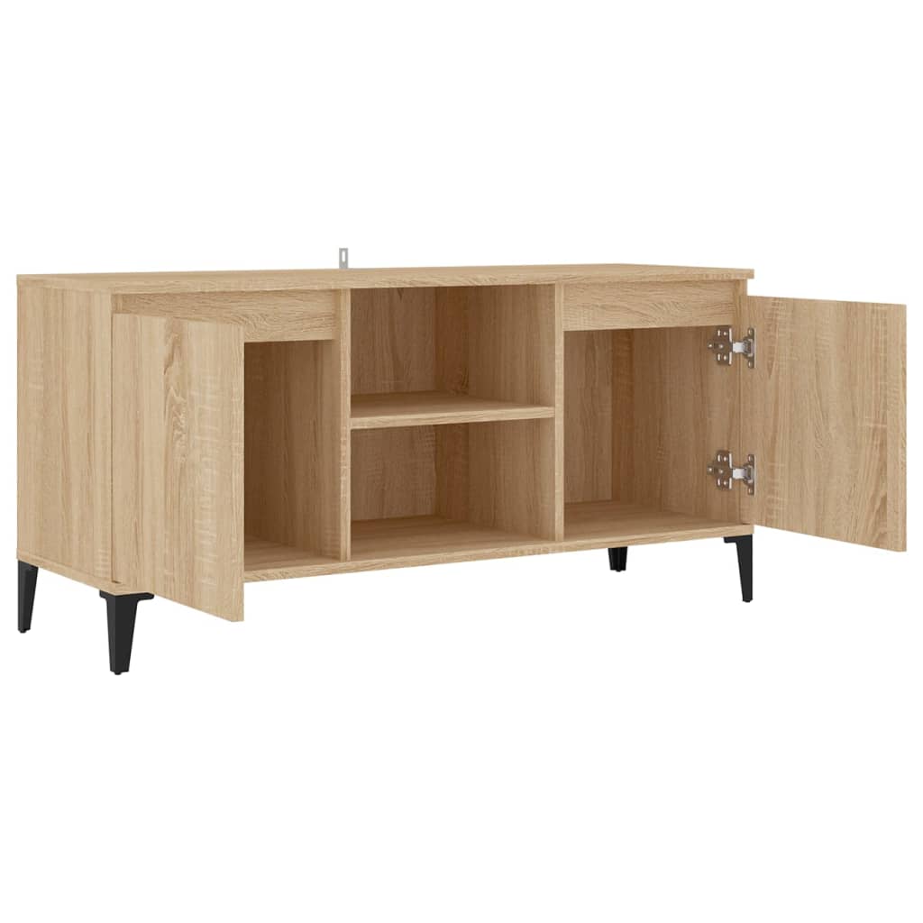 TV-Møbel Sonoma Eik TV-benk med metallben 103,5x35x50 cm