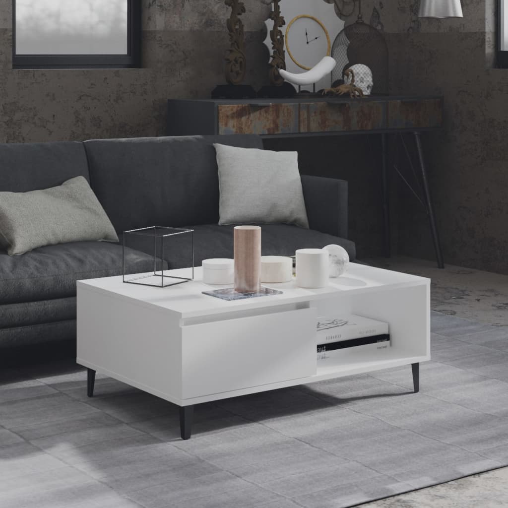 Salongbord Sofabord Hvit 90x60x35 cm