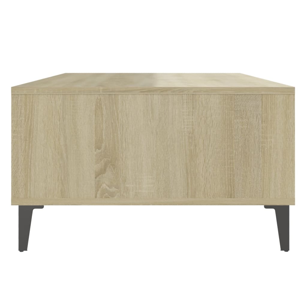 Salongbord Sofabord Hvit og Sonoma Eik 103,5x60x35 cm