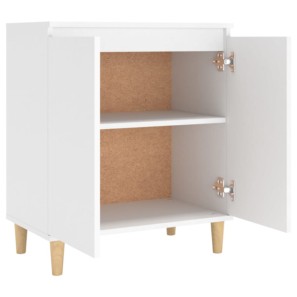 Skjenk Hvit med ben i heltre 60x35x70 cm