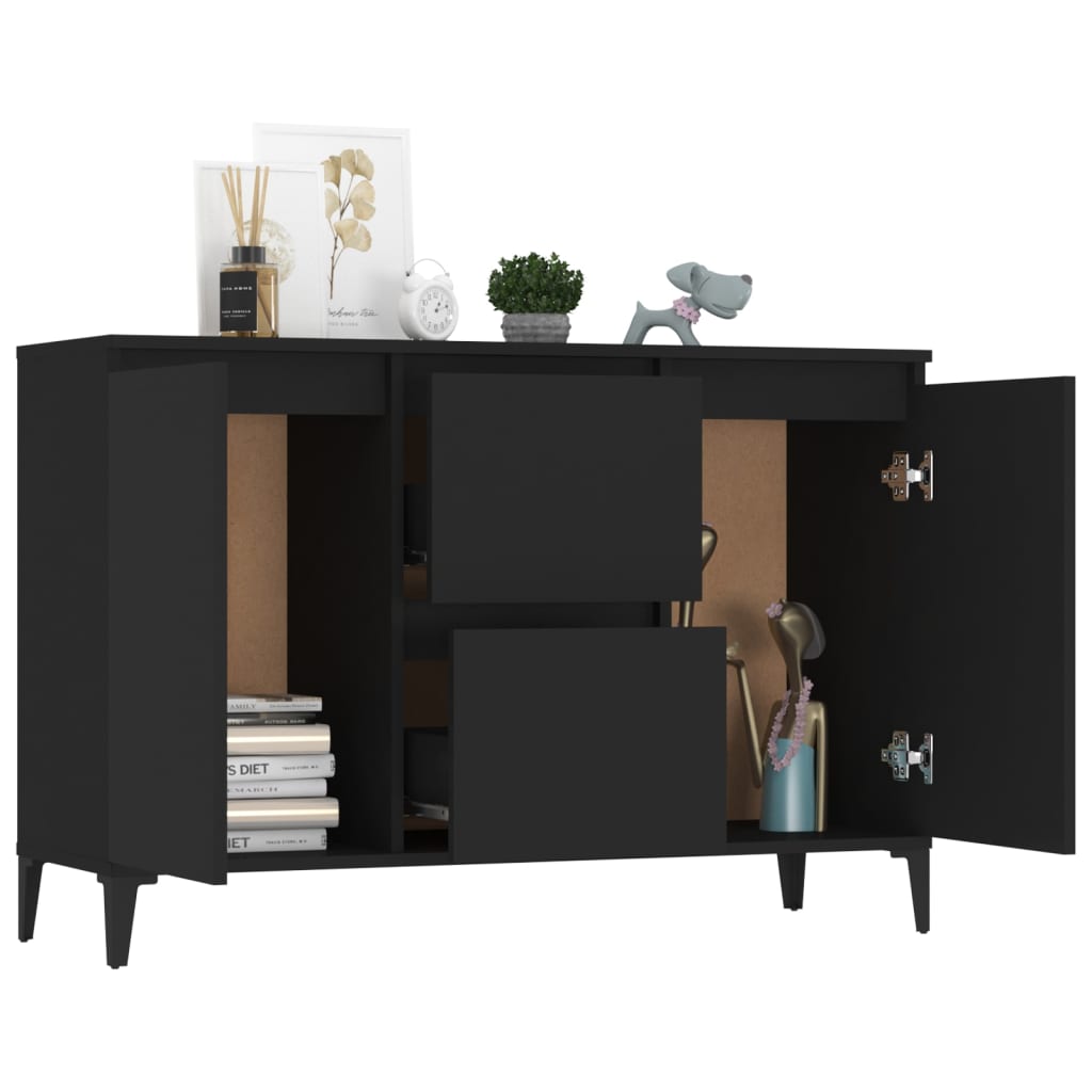 Skjenk Svart Eik 104x35x70 cm