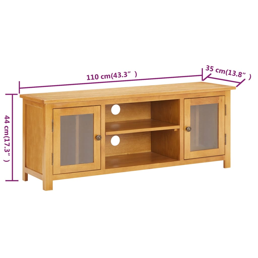 TV-benk 110x35x44 cm heltre eik