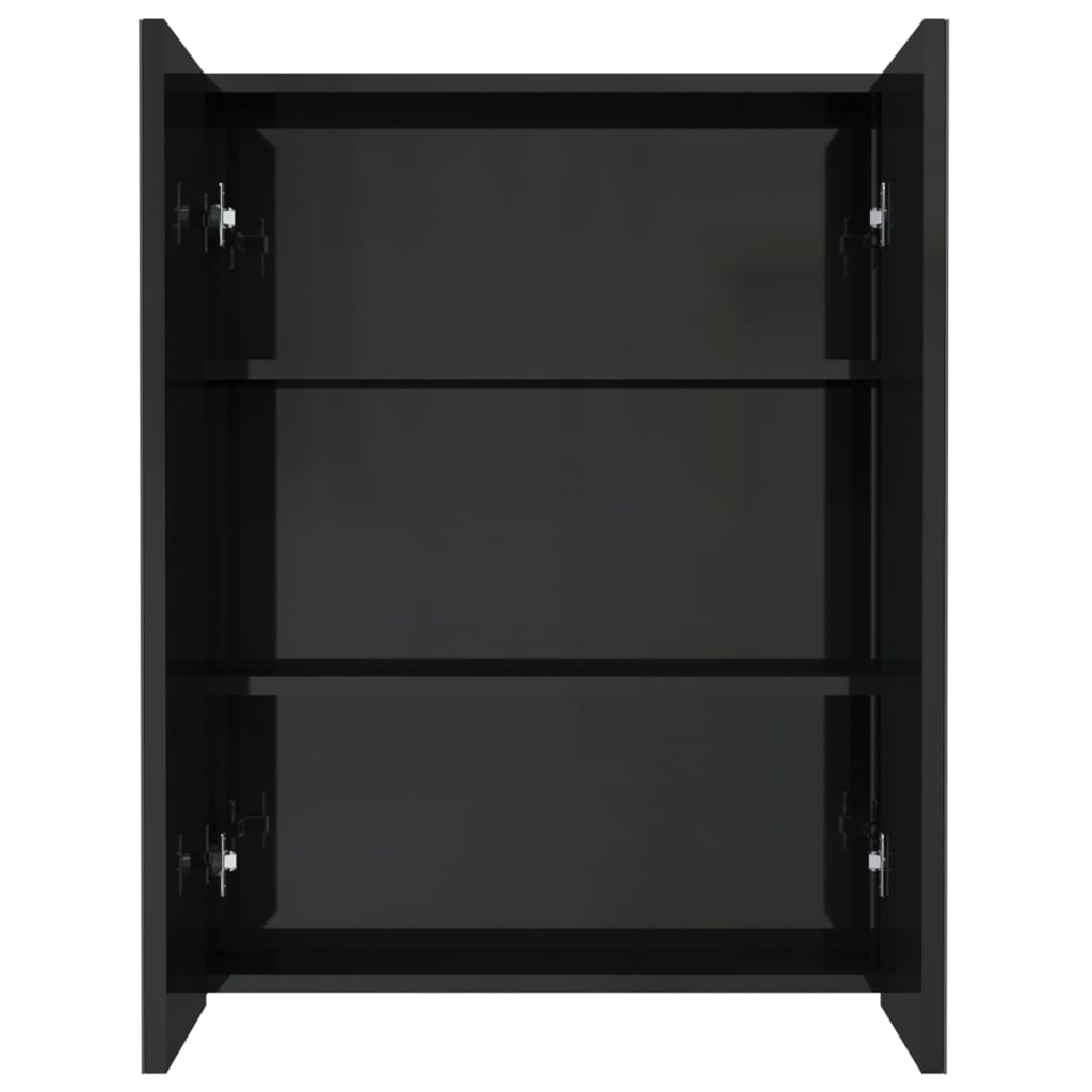 Baderomsspeil Speilskap til bad 60x15x75 cm skinnende Svart