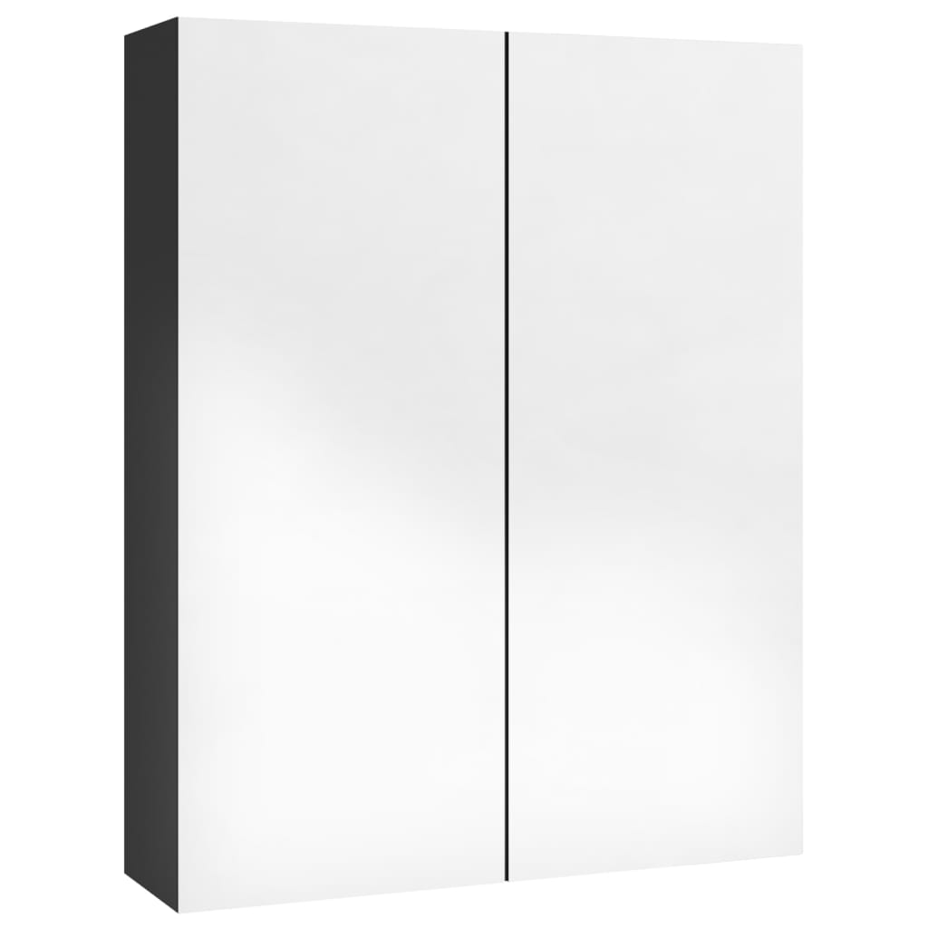 Baderomsspeil Speilskap til bad 60x15x75 cm skinnende Svart