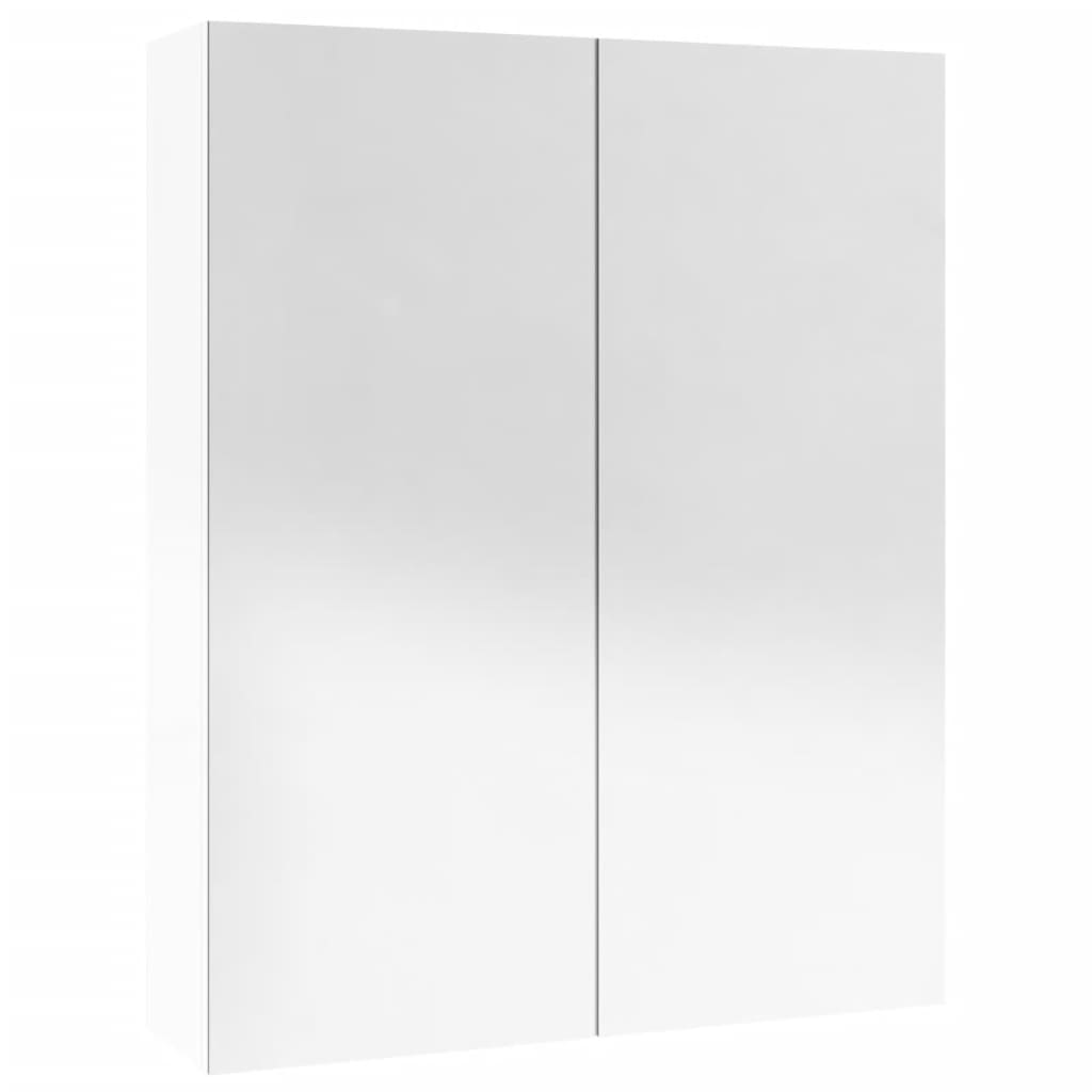 Baderomsspeil Speilskap til bad 60x15x75 cm skinnende Hvit