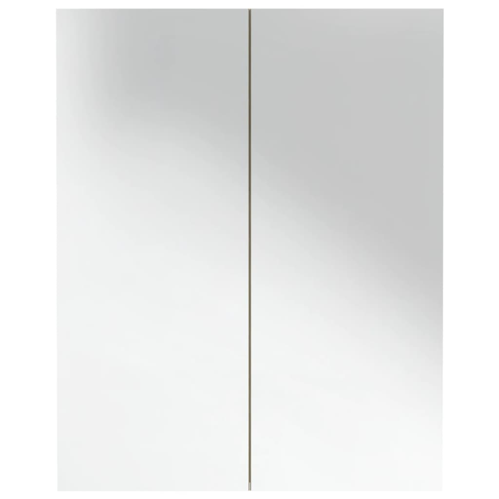 Baderomsspeil Speilskap til bad 60x15x75 cm Hvit og Eik