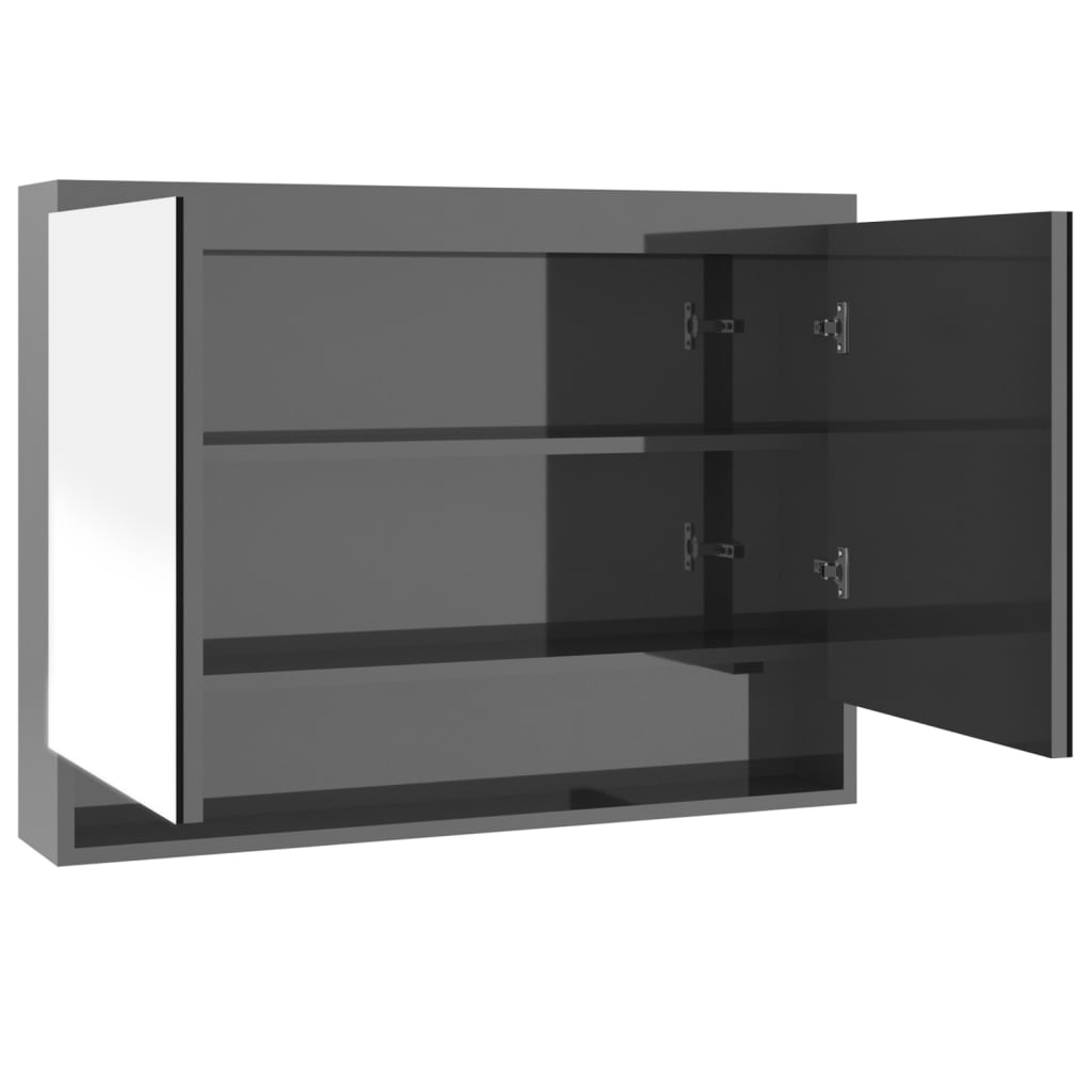 Baderomsspeil Speilskap til bad 80x15x60 cm skinnende grå