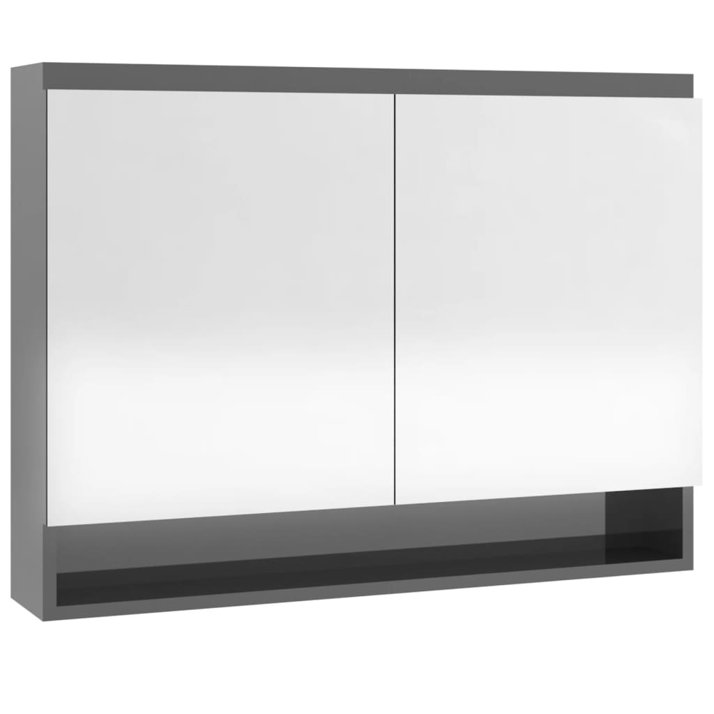 Baderomsspeil Speilskap til bad 80x15x60 cm skinnende grå