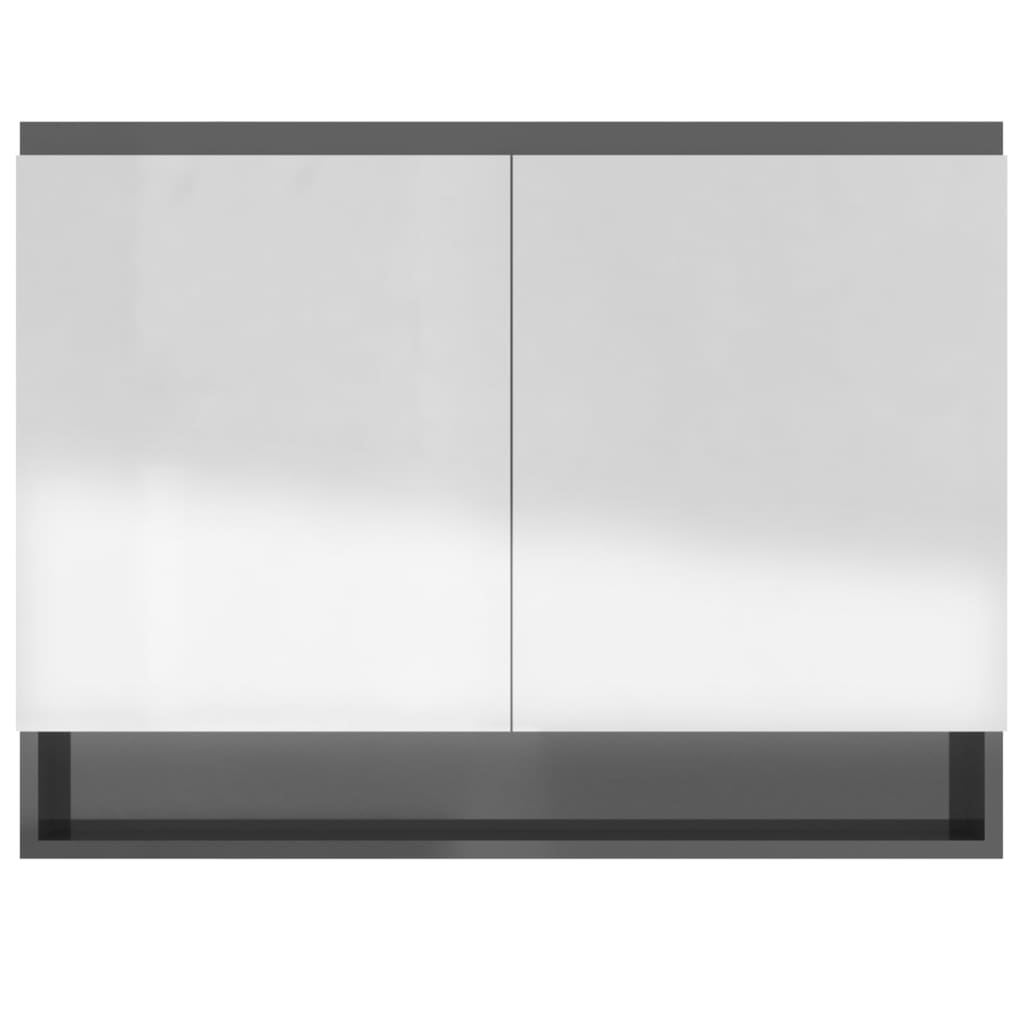 Baderomsspeil Speilskap til bad 80x15x60 cm skinnende grå