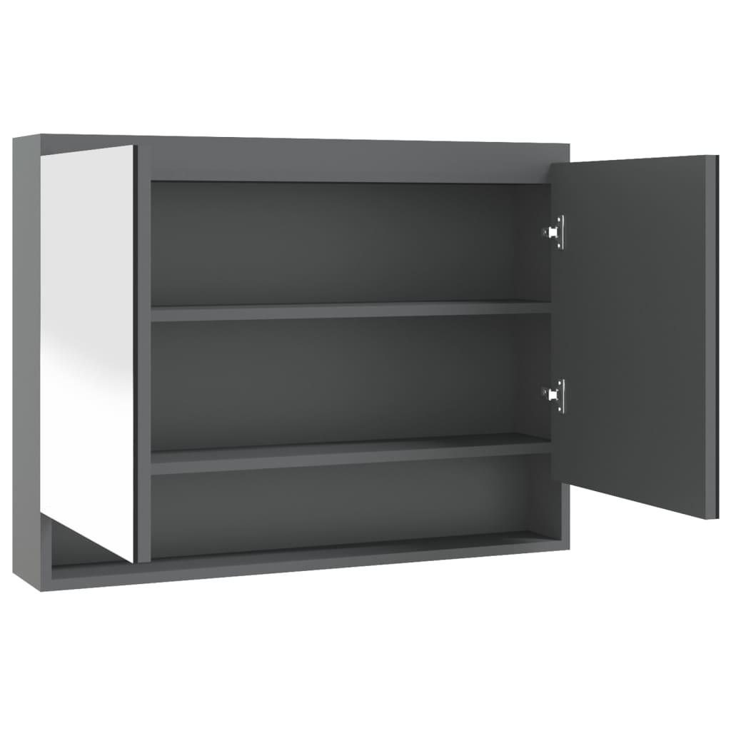 Baderomsspeil Speilskap til bad 80x15x60 cm grå
