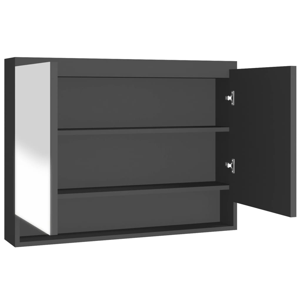 Baderomsspeil Speilskap til bad 80x15x60 cm antrasitt