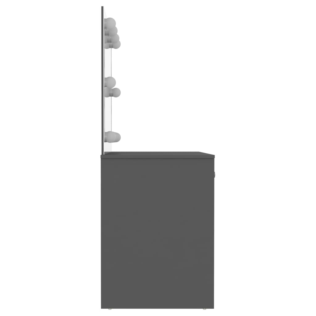 Sminkebord Grå LED 110x55x145 cm