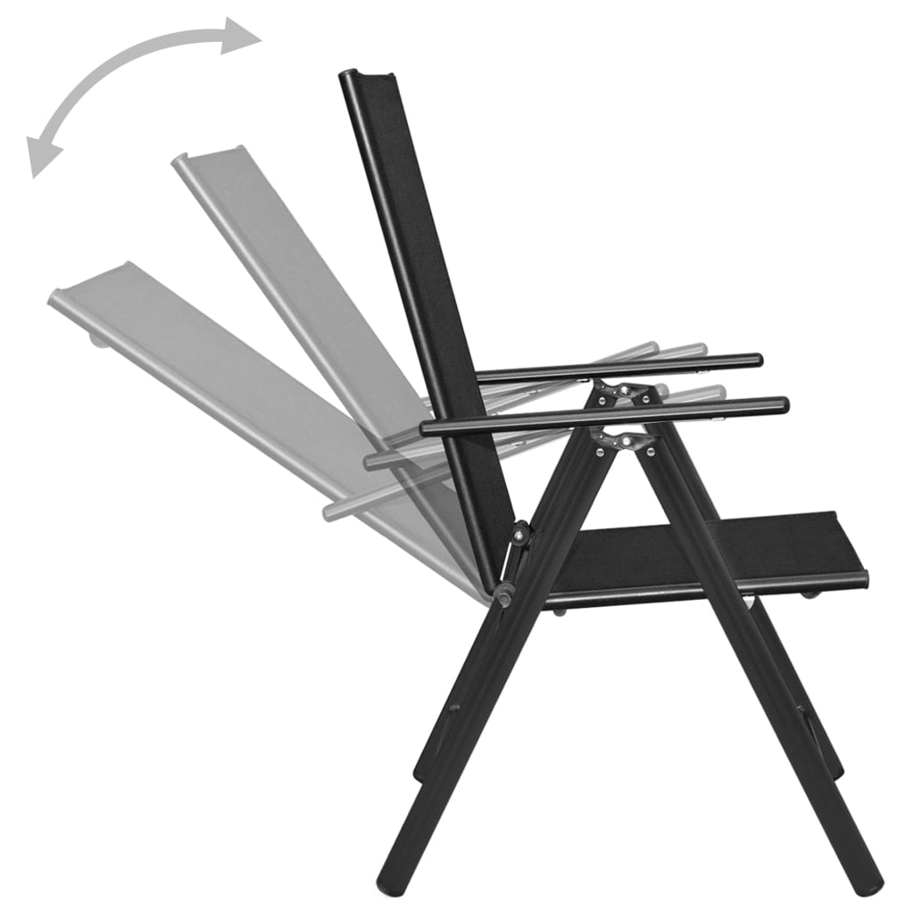 Cafésett Bistrogruppe Metall 03 deler aluminium og textilene svart