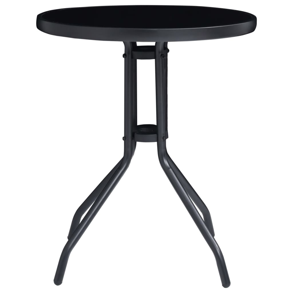 Cafésett Bistrogruppe Metall 03 deler aluminium og textilene svart