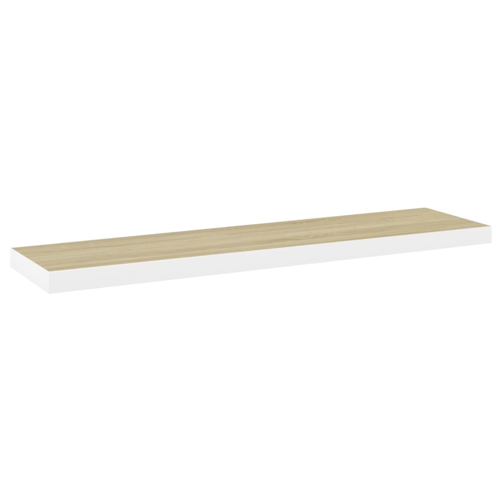 Vegghylle Hvit Flytende Eik 120x23,5x3,8 cm MDF