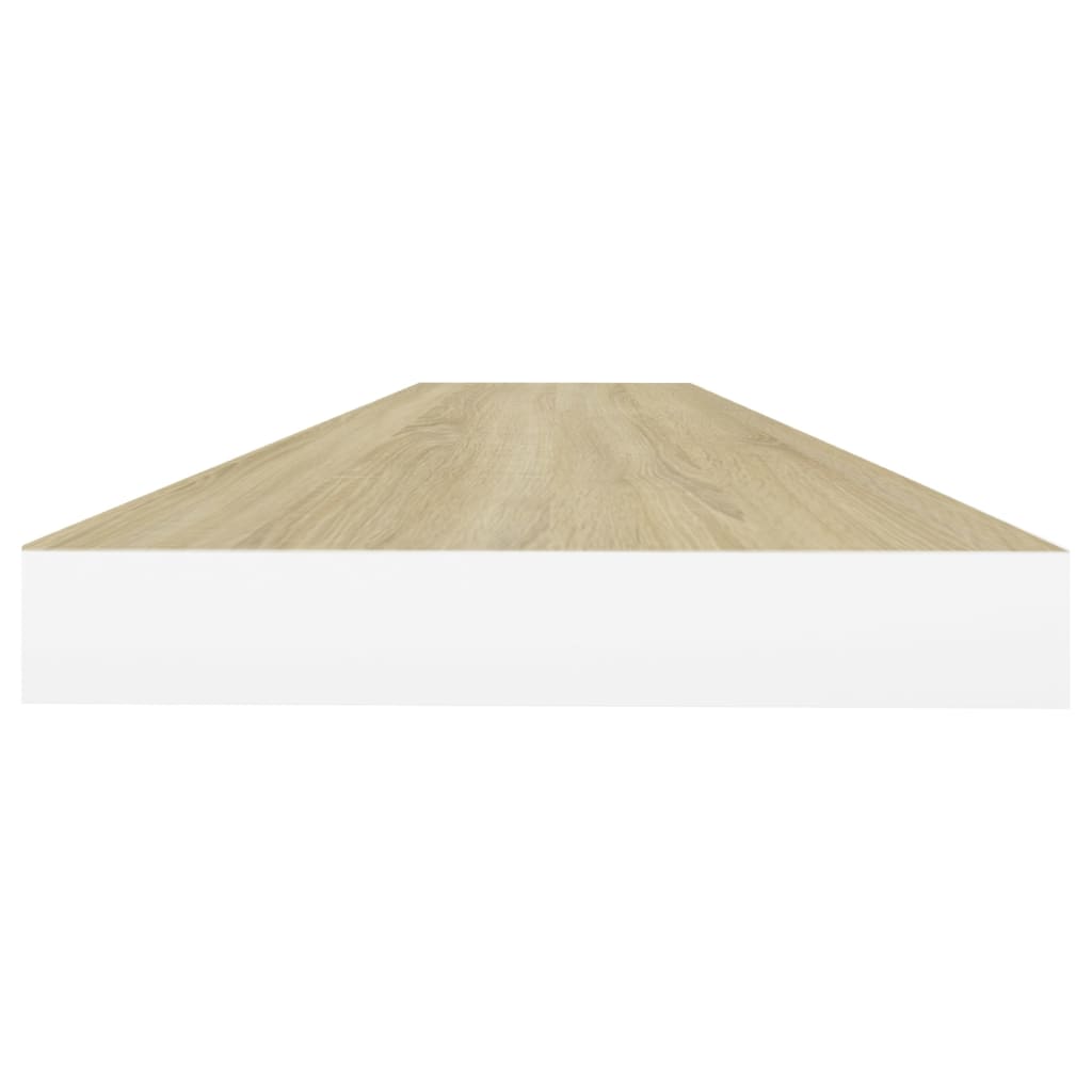 Vegghylle Hvit Flytende Eik 120x23,5x3,8 cm MDF