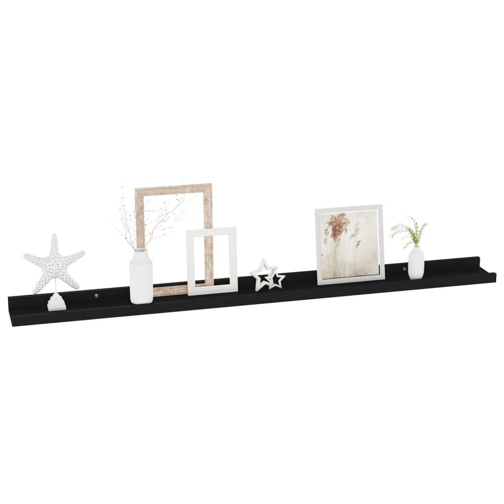 Vegghylle Svart 2 stk 100x9x3 cm