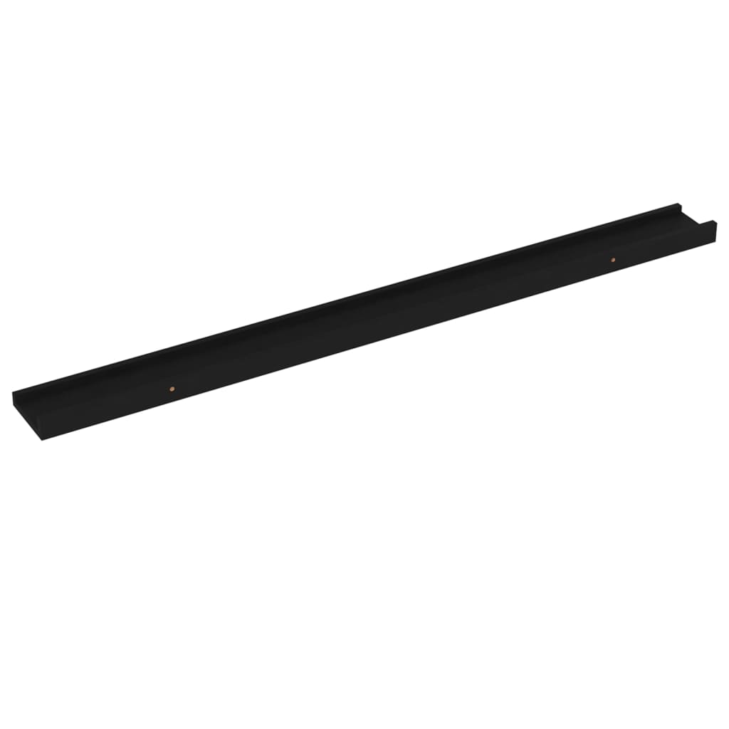 Vegghylle Svart 2 stk 100x9x3 cm