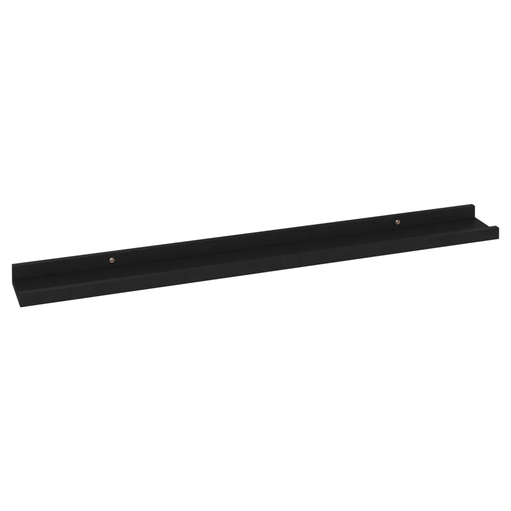 Vegghylle Svart 4 stk 80x9x3 cm