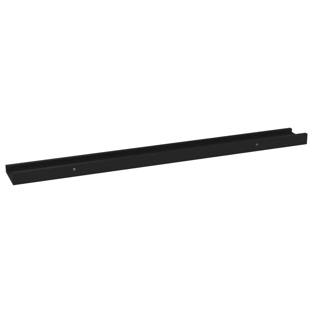 Vegghylle Svart 4 stk 80x9x3 cm