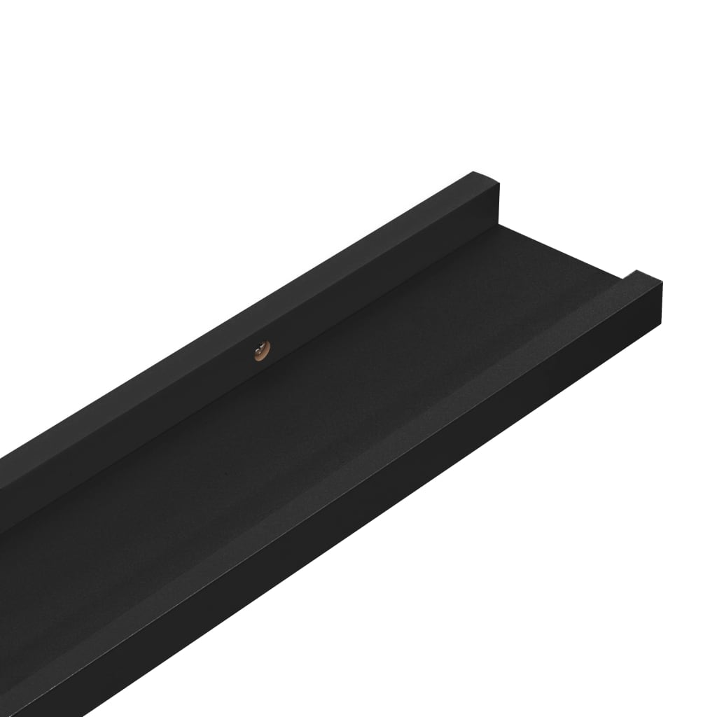Vegghylle Svart 4 stk 80x9x3 cm