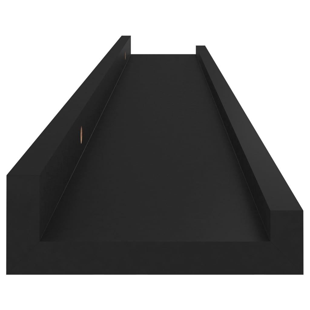 Vegghylle Svart 4 stk 80x9x3 cm