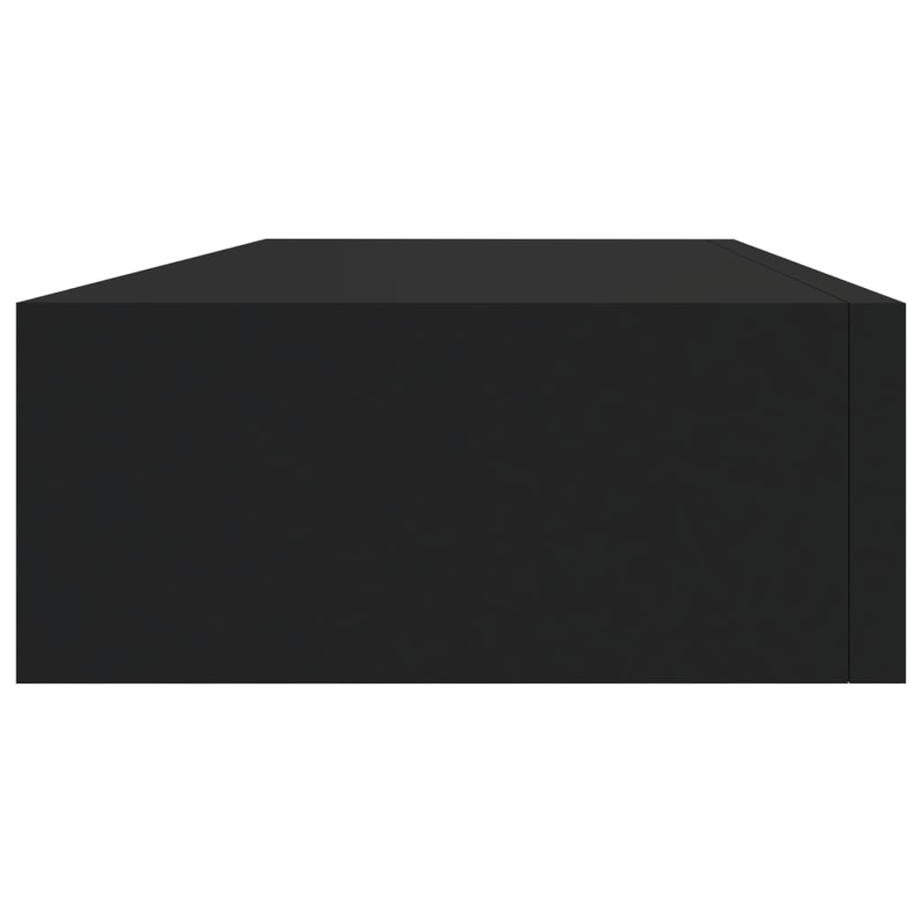 Vegghylle Svart skuffehylle 60x23,5x10 cm MDF