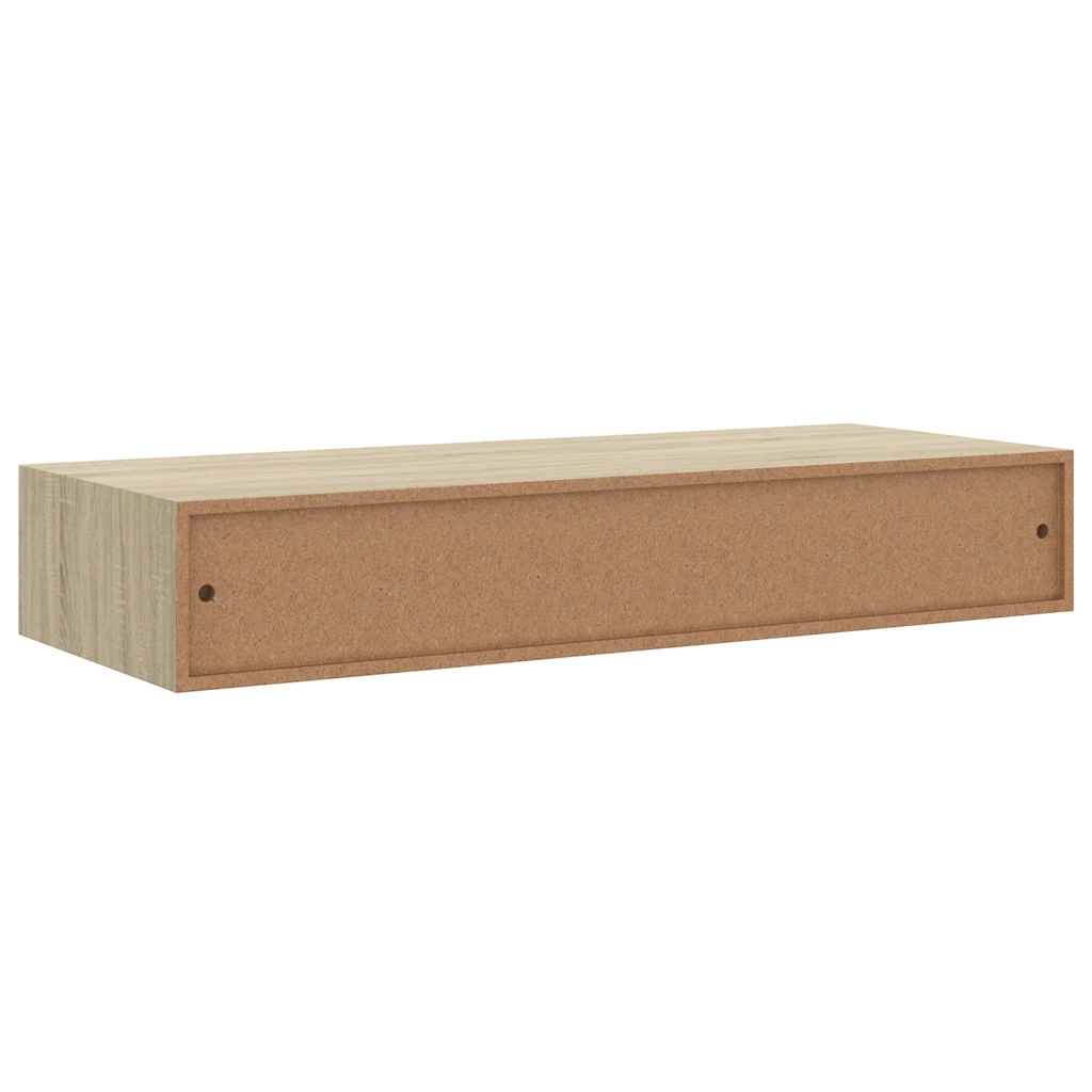 Vegghylle Brun Eik skuffehyller 2 stk 60x23,5x10 cm
