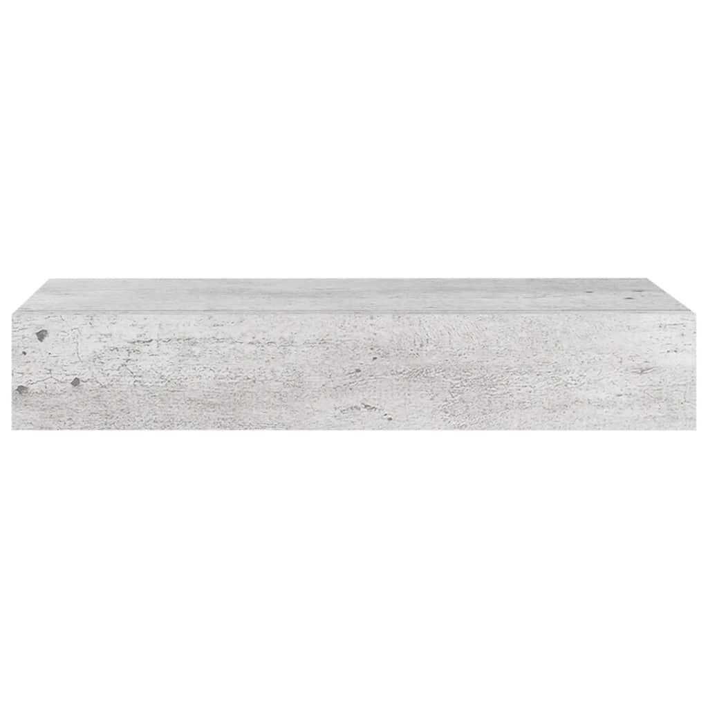 Vegghylle Betonggrå skuffehylle 60x23,5x10 cm MDF