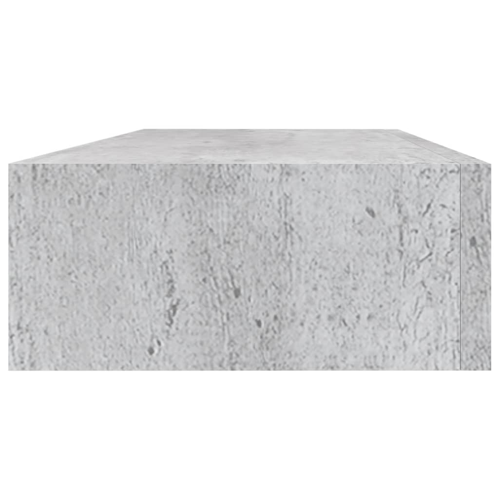 Vegghylle Betonggrå skuffehylle 60x23,5x10 cm MDF
