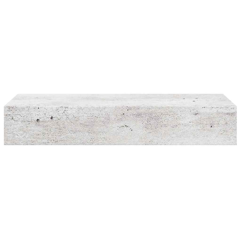 Vegghylle Betonggrå skuffehylle 60x23,5x10 cm MDF