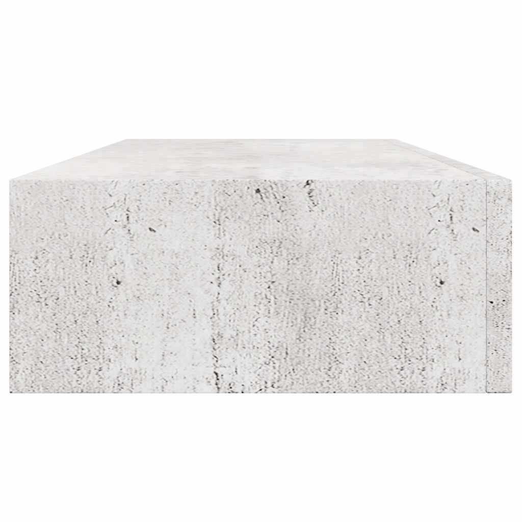Vegghylle Betonggrå skuffehylle 60x23,5x10 cm MDF
