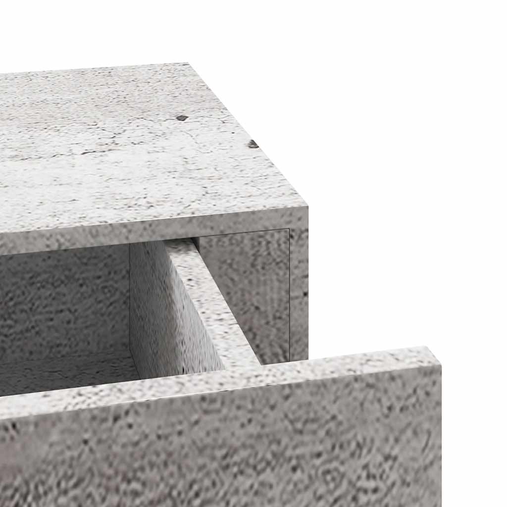 Vegghylle Betonggrå skuffehylle 60x23,5x10 cm MDF