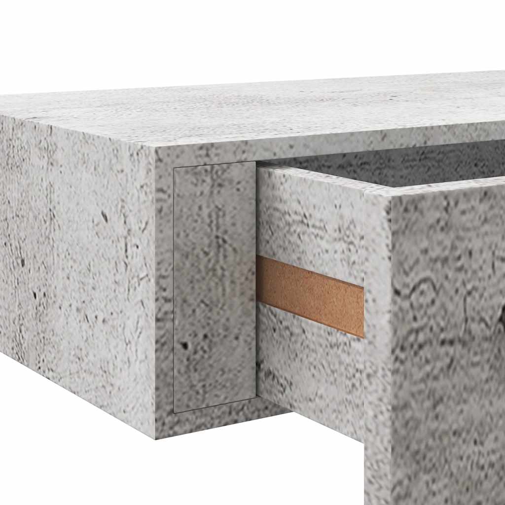 Vegghylle Betonggrå skuffehylle 60x23,5x10 cm MDF