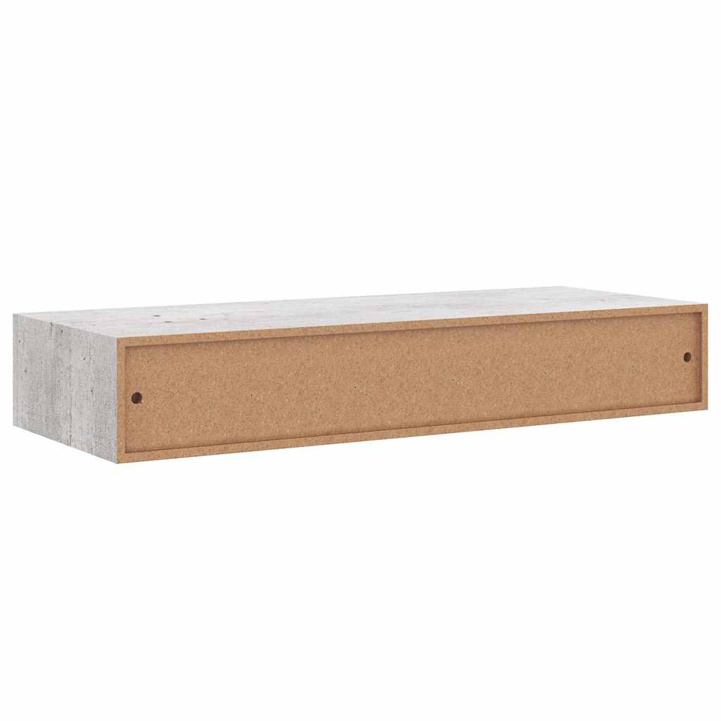 Vegghylle Betonggrå skuffehyller 2 stk 60x23,5x10 cm