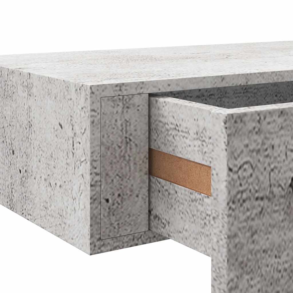 Vegghylle Betonggrå skuffehyller 2 stk 60x23,5x10 cm